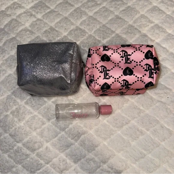 Y2K Juicy Couture Pink and Silver Bag Set with Bottle - Picture 2 of 5